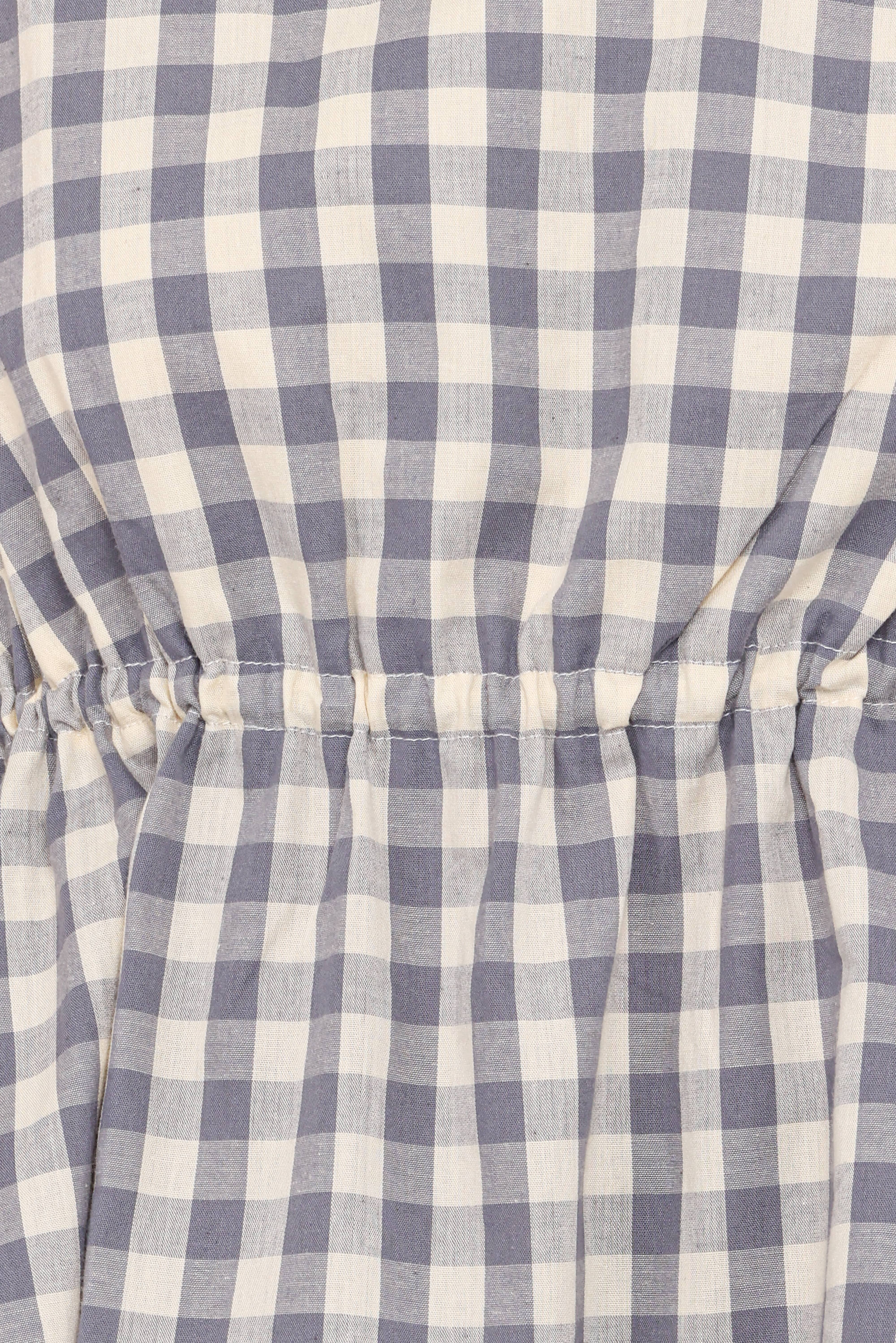 Rory Top - Slate Blue Gingham