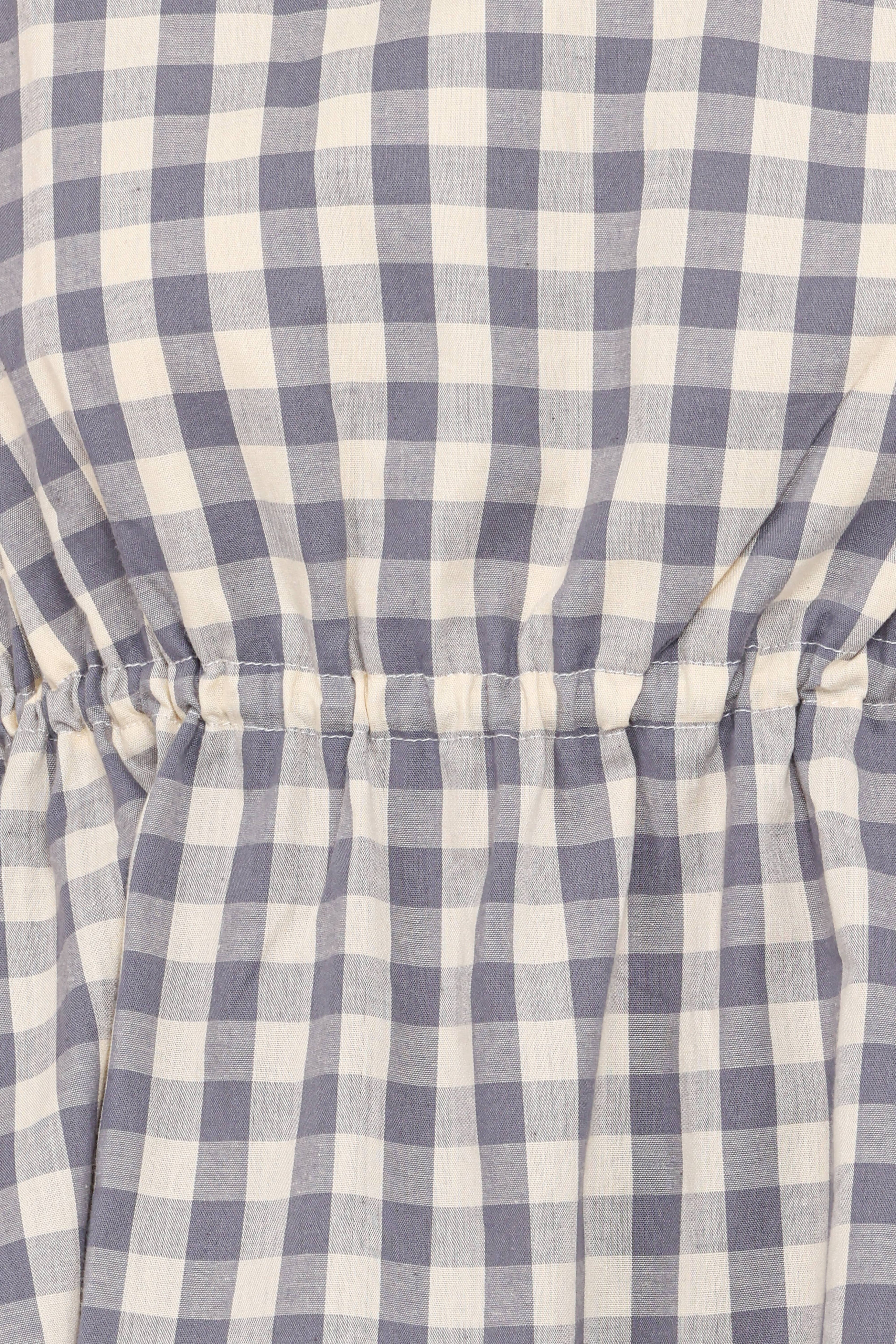 Rory Top - Slate Blue Gingham