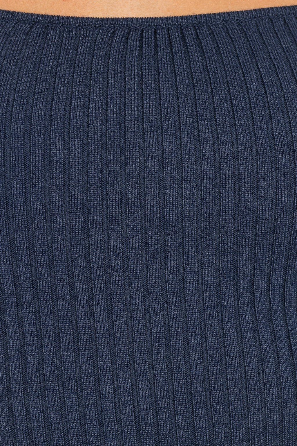 Shani Ribbed Knit Top - Dusty Blue