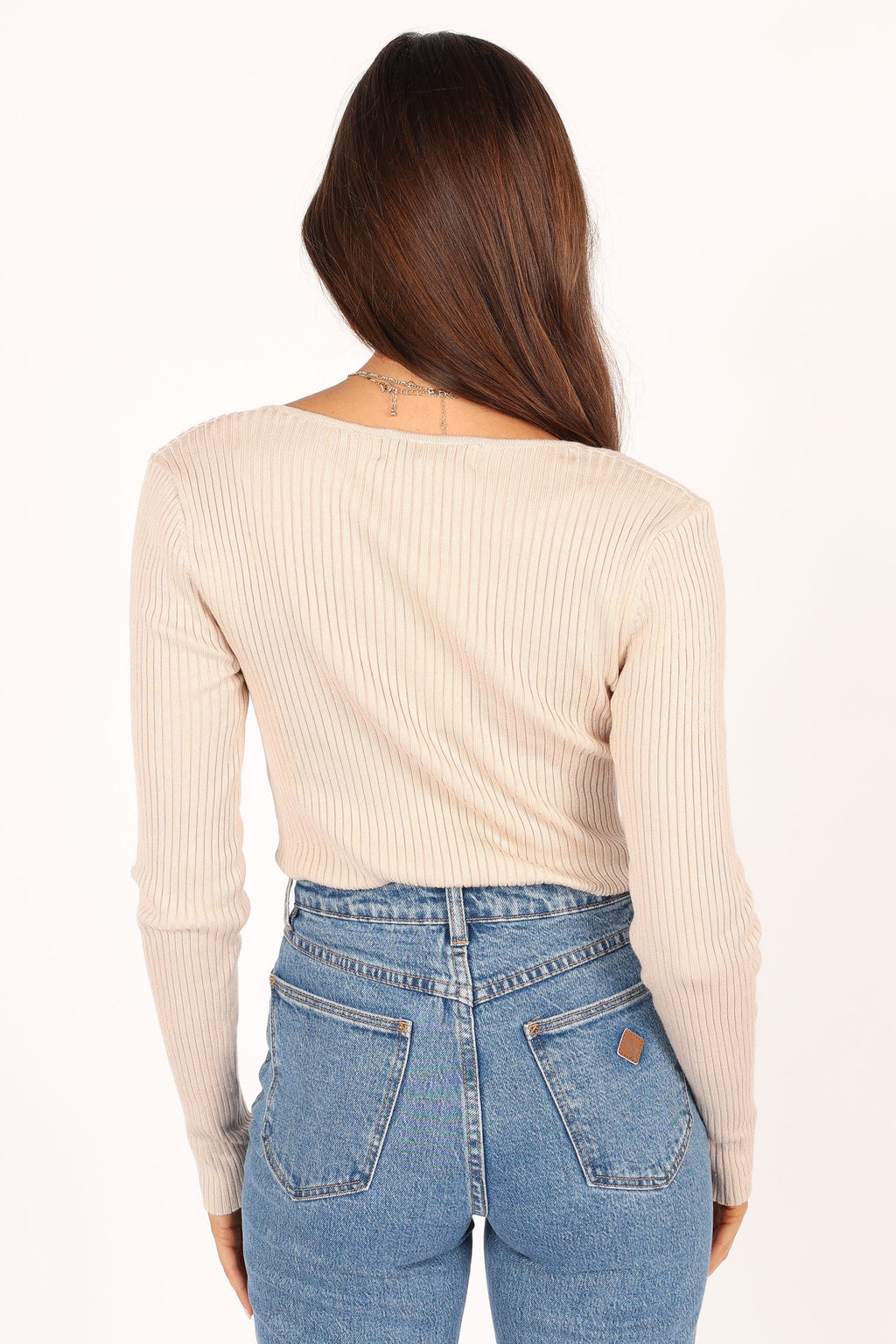 Shani Ribbed Knit Top - Oatmeal