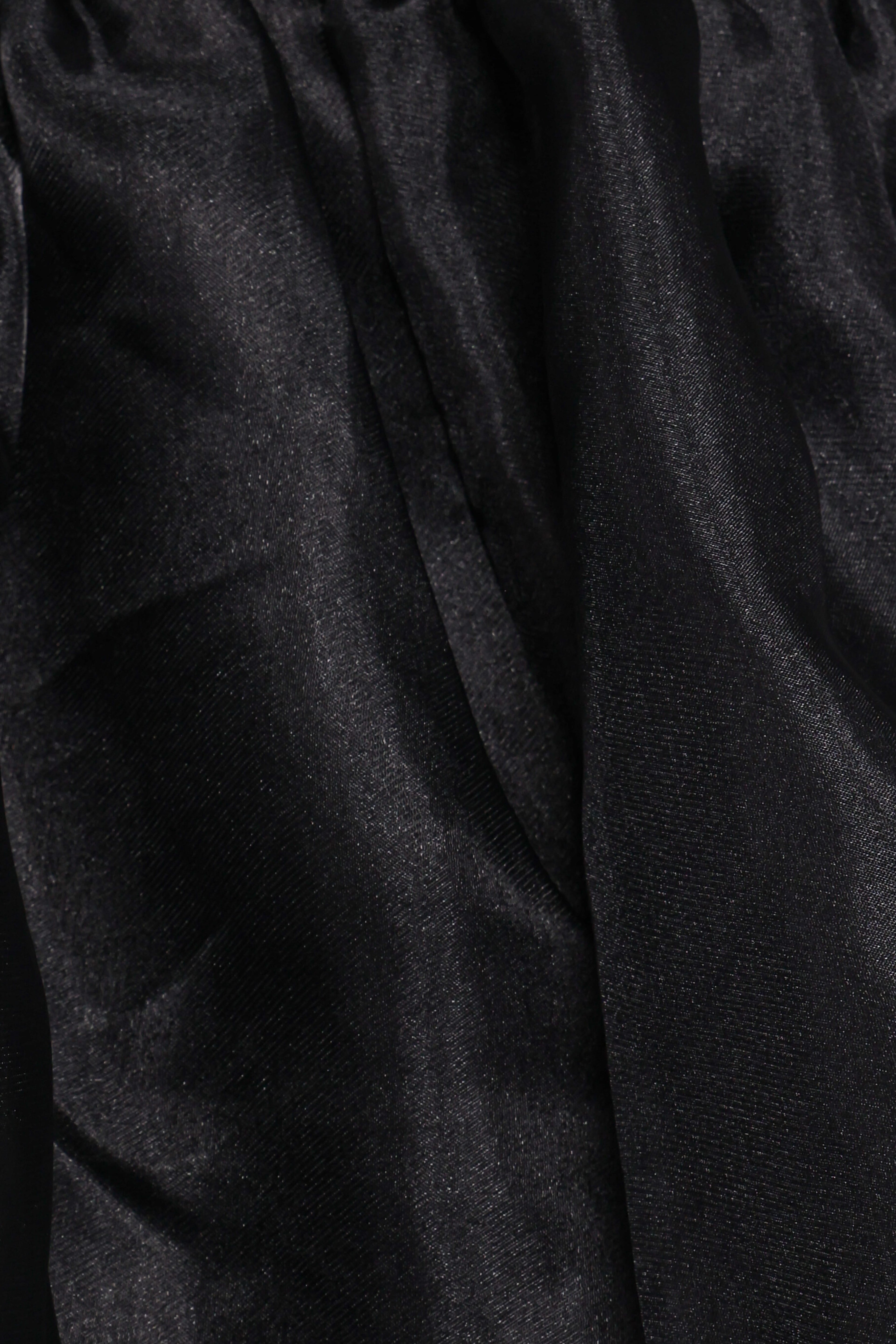 Solenne Puff Sleeve Peplum Organza Top - Black