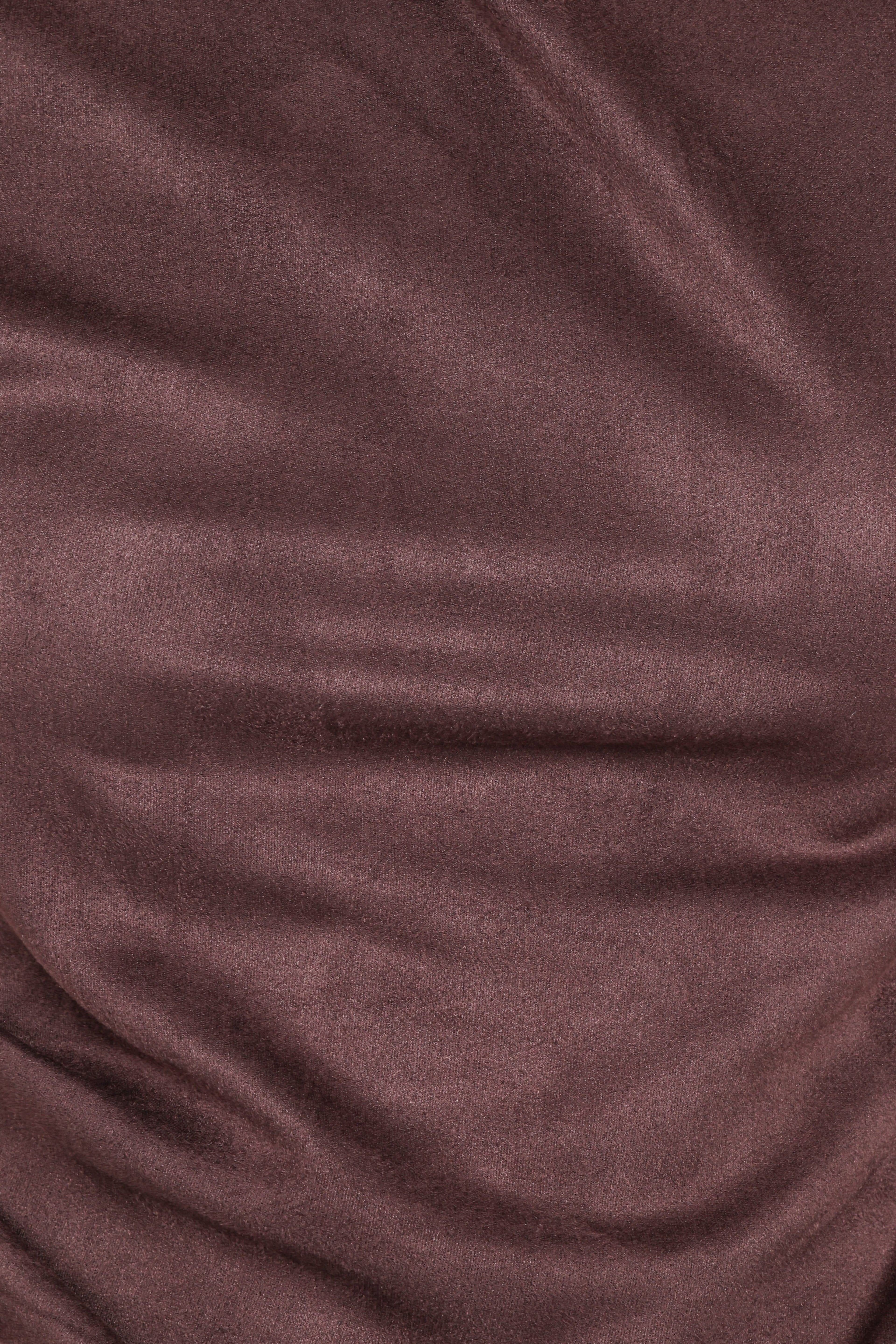 Vaila Faux Suede Off Shoulder Top - Chocolate